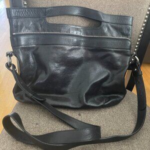 Furla convertable black leather hand/shoulder bag